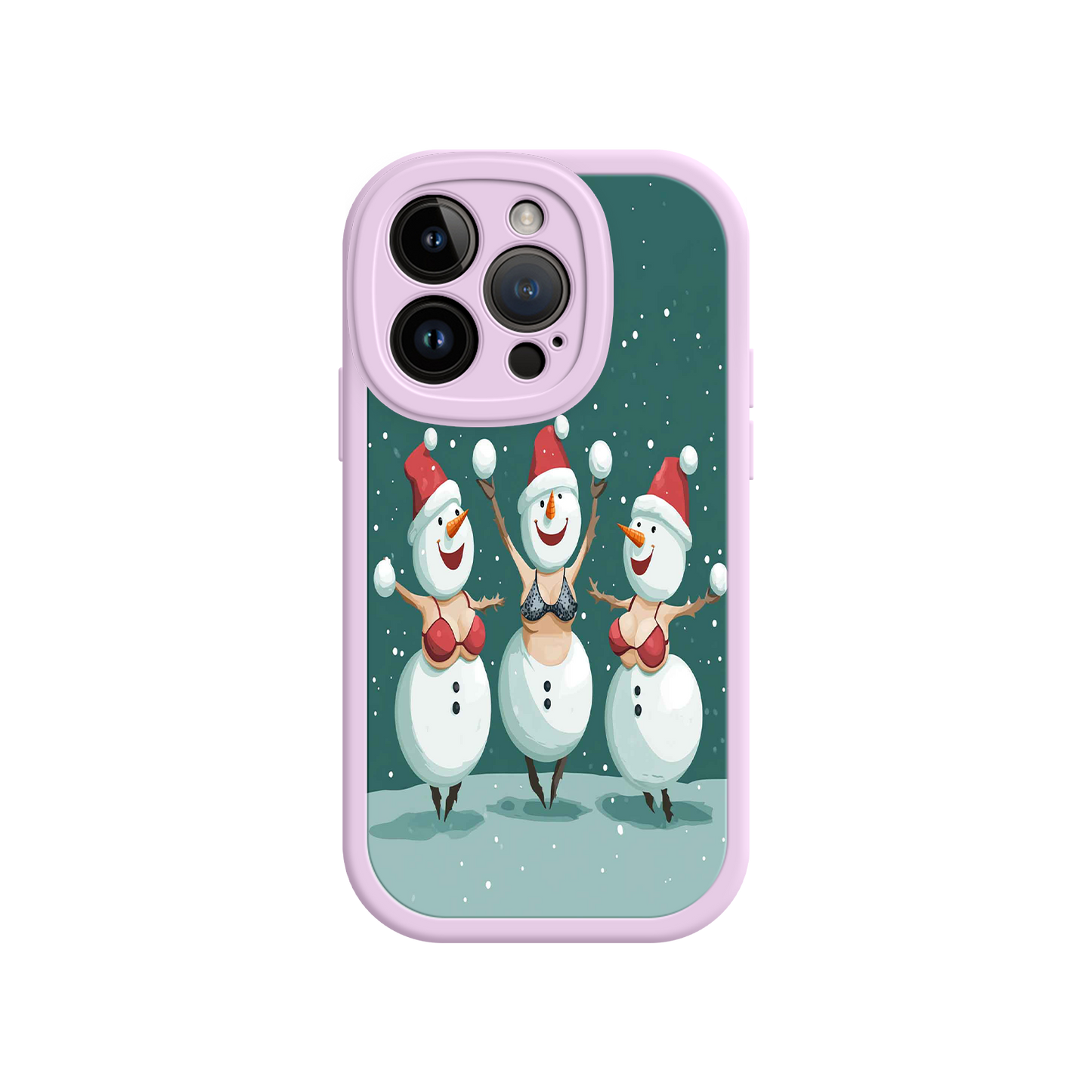 #MC0037 Factory Wholesale Festive Snowman iPhone 17 Case – Funny Christmas Art, Jolly Holiday Design, Soft Snowflakes