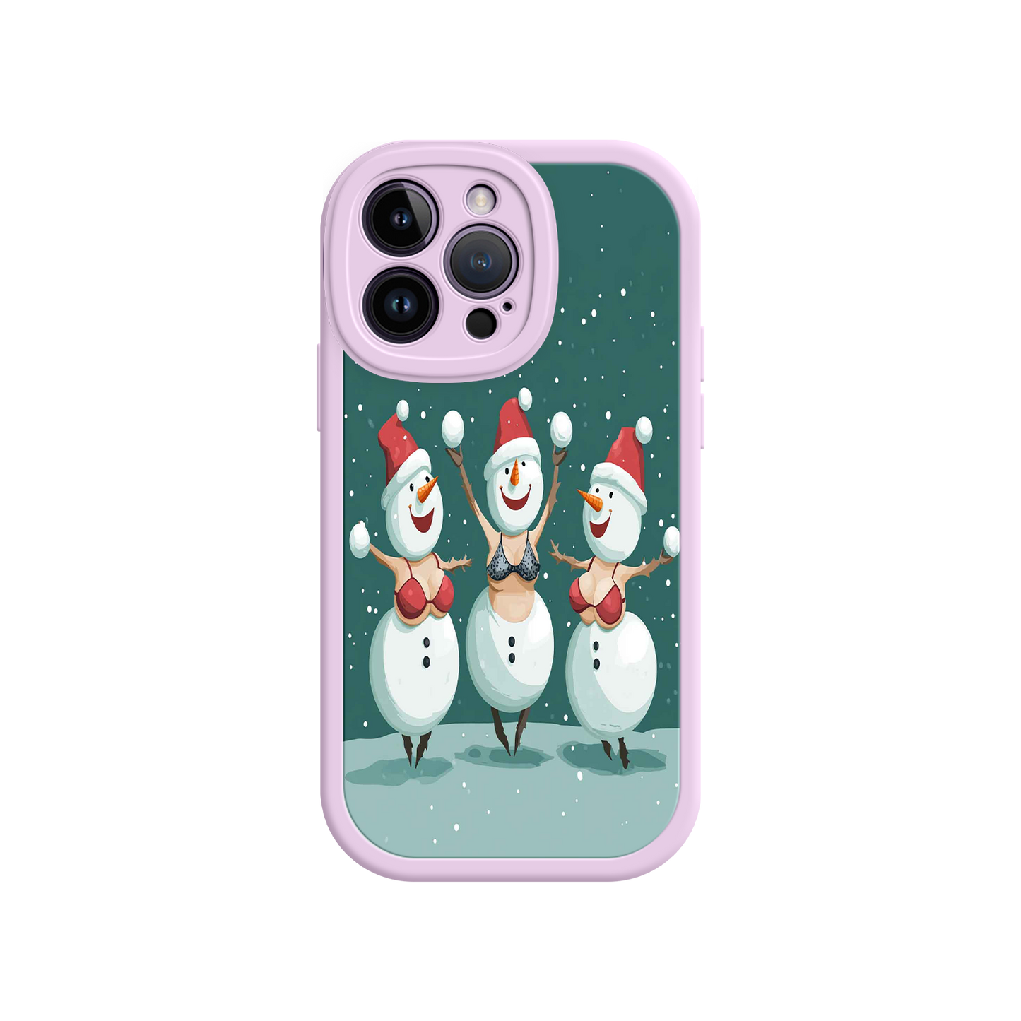#MC0037 Factory Wholesale Festive Snowman iPhone 17 Case – Funny Christmas Art, Jolly Holiday Design, Soft Snowflakes