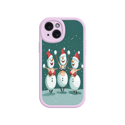 #MC0037 Factory Wholesale Festive Snowman iPhone 17 Case – Funny Christmas Art, Jolly Holiday Design, Soft Snowflakes