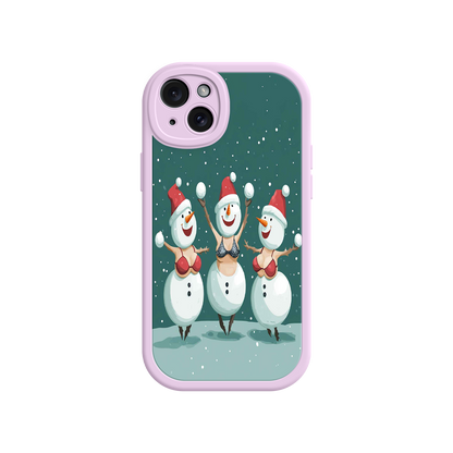 #MC0037 Factory Wholesale Festive Snowman iPhone 17 Case – Funny Christmas Art, Jolly Holiday Design, Soft Snowflakes