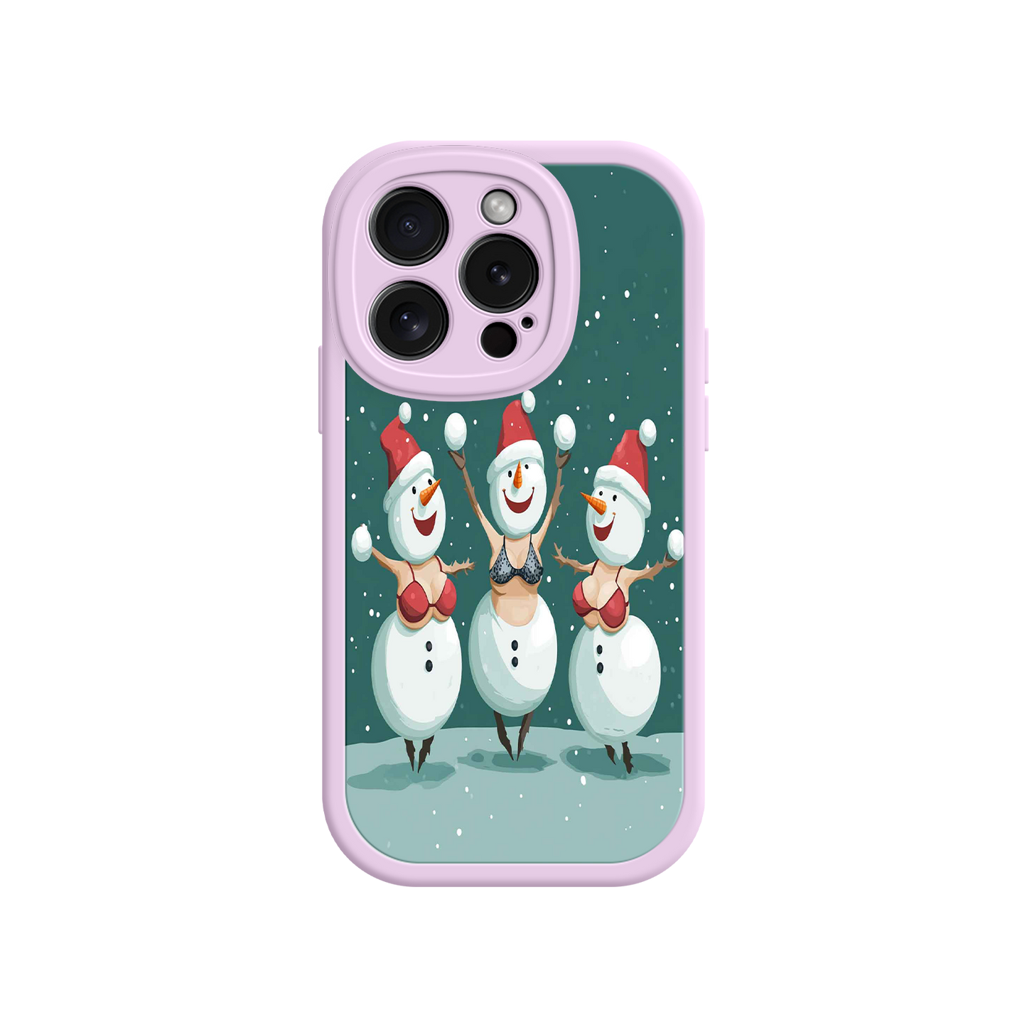 #MC0037 Factory Wholesale Festive Snowman iPhone 17 Case – Funny Christmas Art, Jolly Holiday Design, Soft Snowflakes