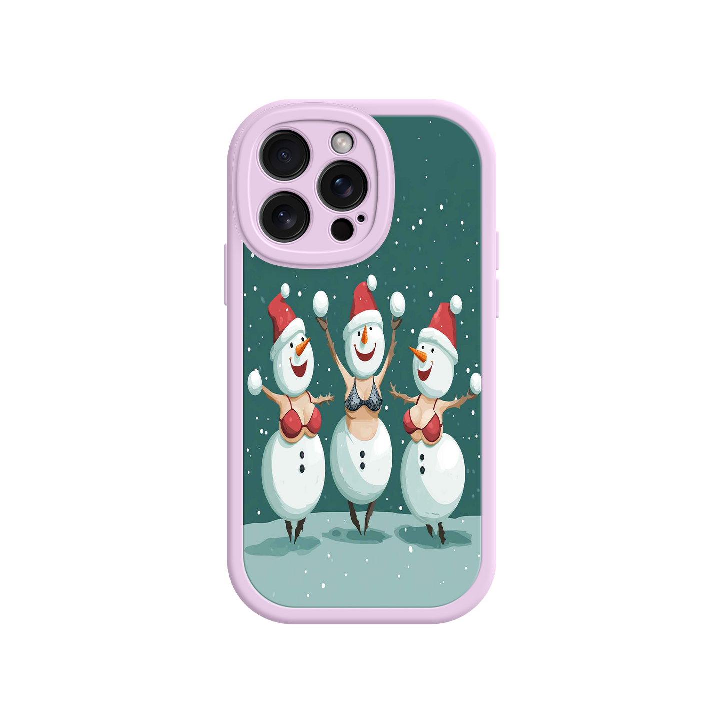 #MC0037 Factory Wholesale Festive Snowman iPhone 17 Case – Funny Christmas Art, Jolly Holiday Design, Soft Snowflakes