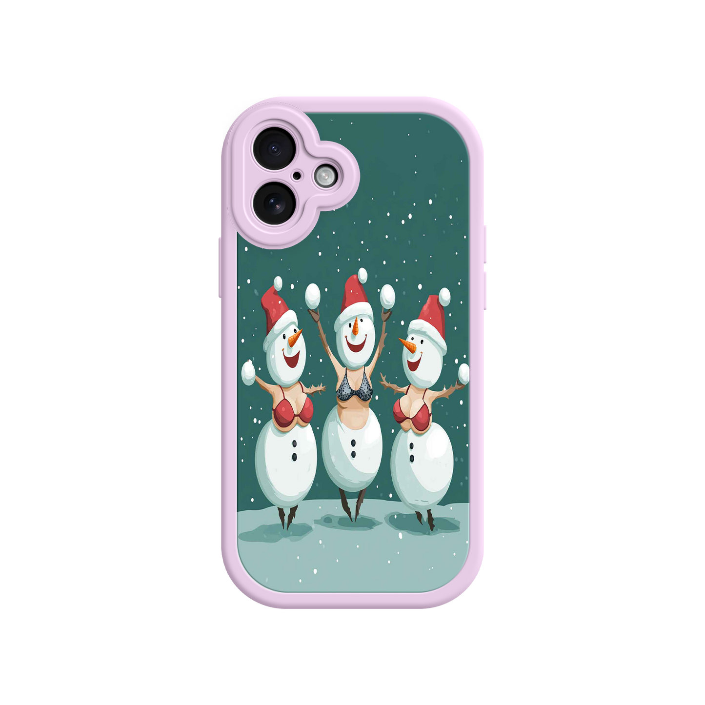 #MC0037 Factory Wholesale Festive Snowman iPhone 17 Case – Funny Christmas Art, Jolly Holiday Design, Soft Snowflakes