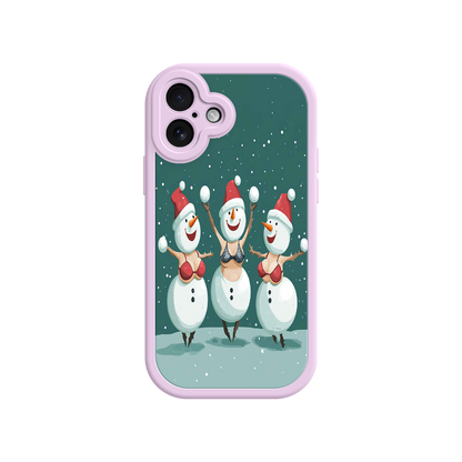 #MC0037 Factory Wholesale Festive Snowman iPhone 17 Case – Funny Christmas Art, Jolly Holiday Design, Soft Snowflakes