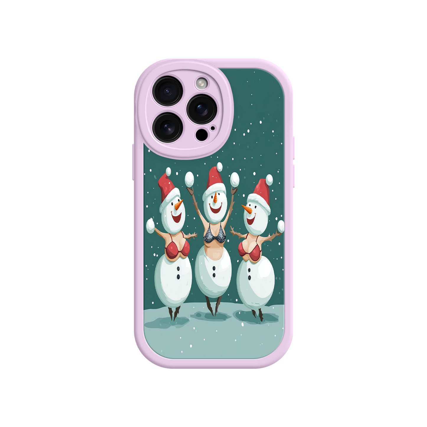 #MC0037 Factory Wholesale Festive Snowman iPhone 17 Case – Funny Christmas Art, Jolly Holiday Design, Soft Snowflakes