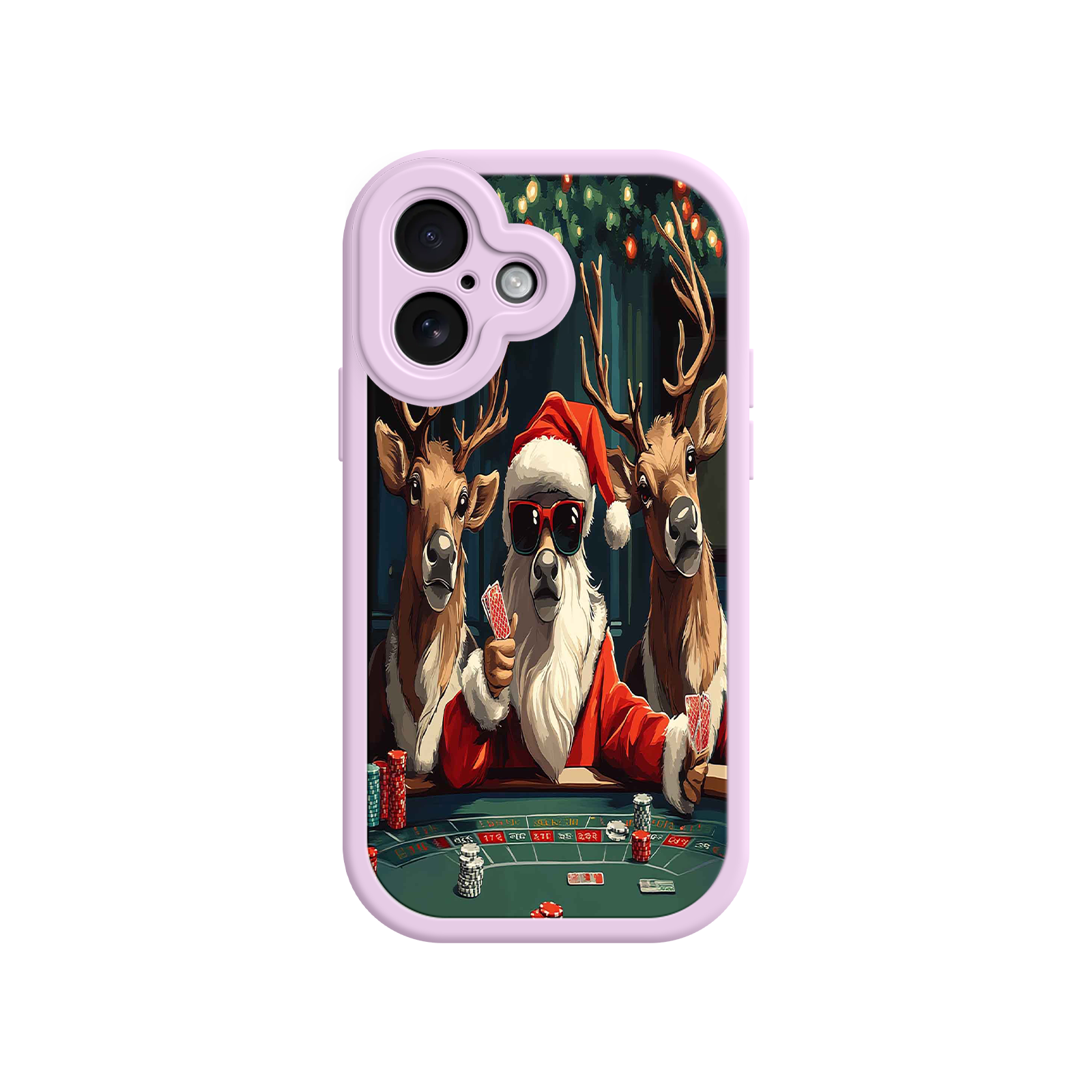 Santa Claus Poker iPhone 17 Case – Funny Christmas Design, Holiday Pet Humor, Reindeer Game Night