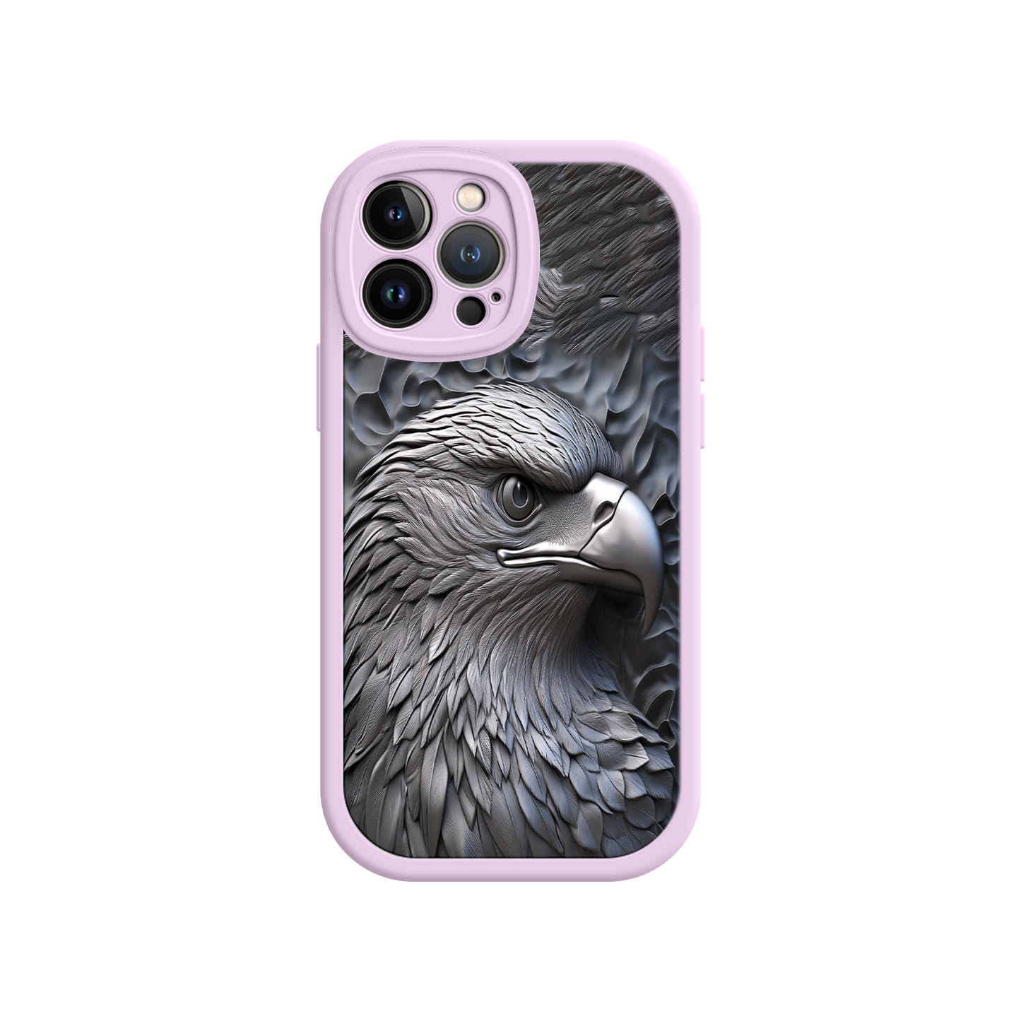 #MC0026 Factory Wholesale Embossed Eagle iPhone 17 Case – Grayscale 3D Design, Rugged Protective Cover, Symbol of Strength & Freedom