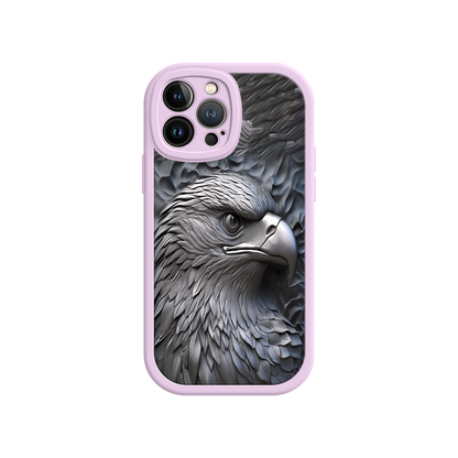 #MC0026 Factory Wholesale Embossed Eagle iPhone 17 Case – Grayscale 3D Design, Rugged Protective Cover, Symbol of Strength & Freedom