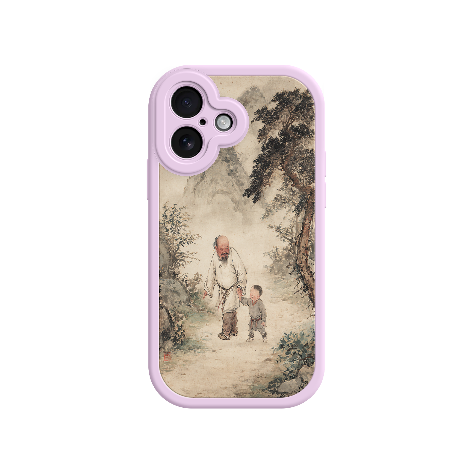 iPhone case with Chinese brushwork and landscape