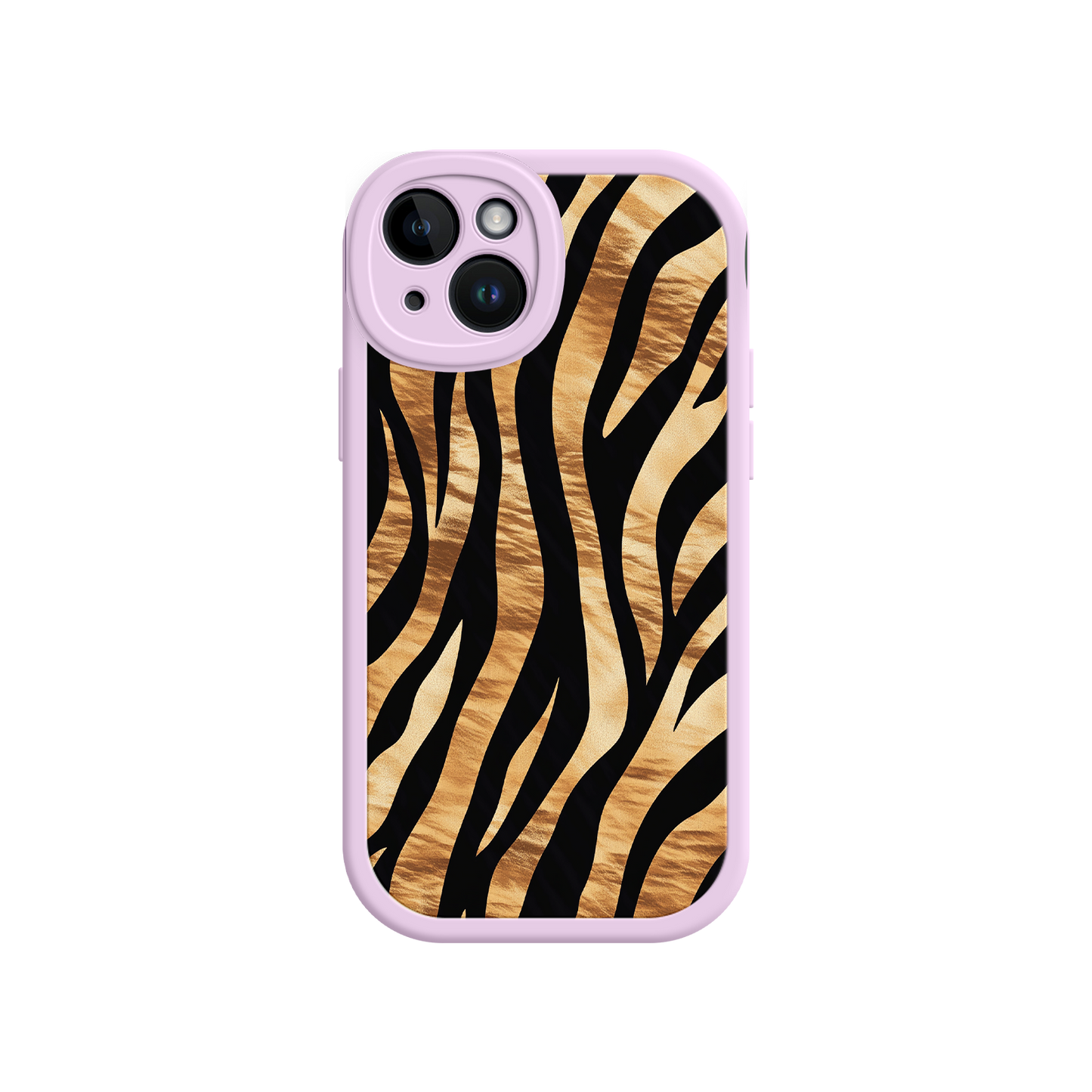 #MC0011 Factory Wholesale Tiger Stripe iPhone Case – Bold Animal Print with Olive Green Frame