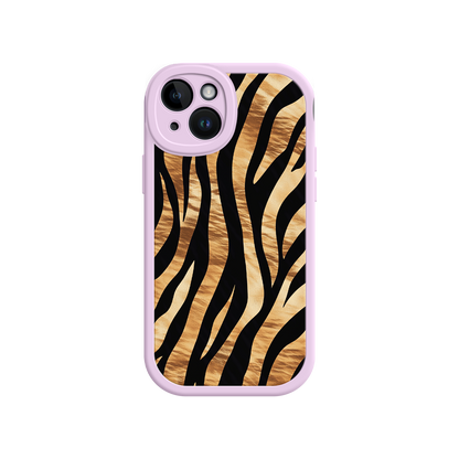 #MC0011 Factory Wholesale Tiger Stripe iPhone Case – Bold Animal Print with Olive Green Frame