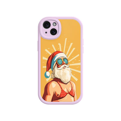 Santa phone case with red bikini and aviator goggles