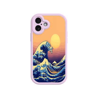 #MC0012 Factory Wholesale Great Wave Sunset iPhone Case – Japanese Art with Ocean & Mountain Design