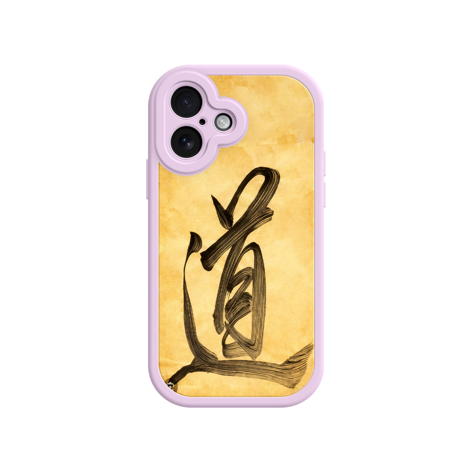Tao phone case with aged parchment texture