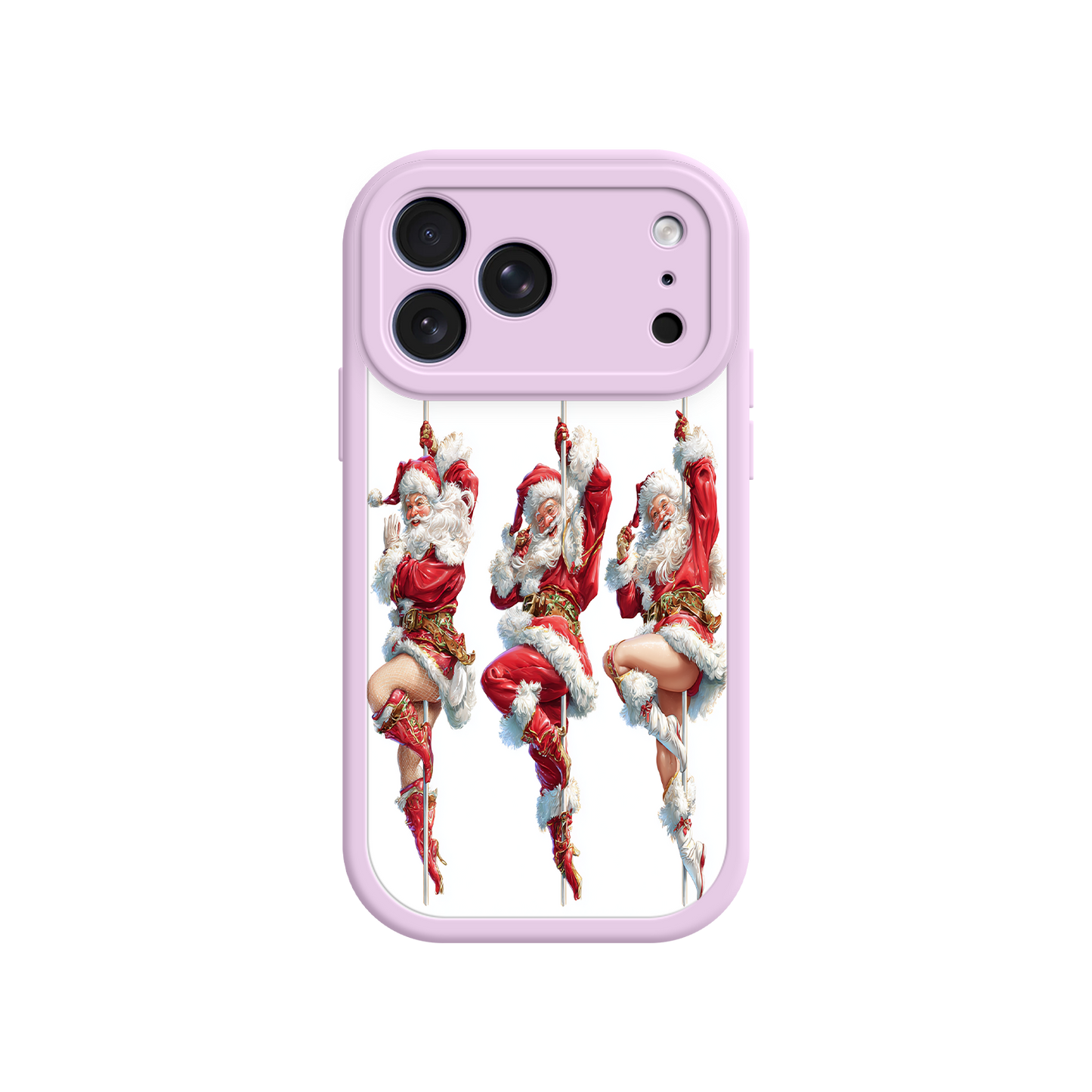 Retro-style phone case with Christmas celebration art