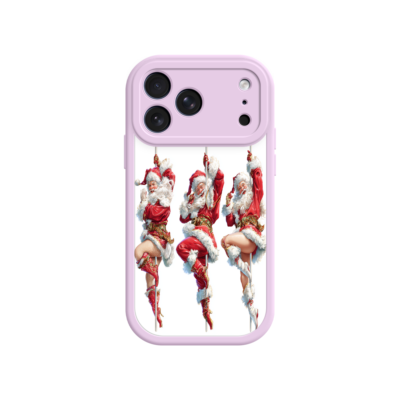 Retro-style phone case with Christmas celebration art