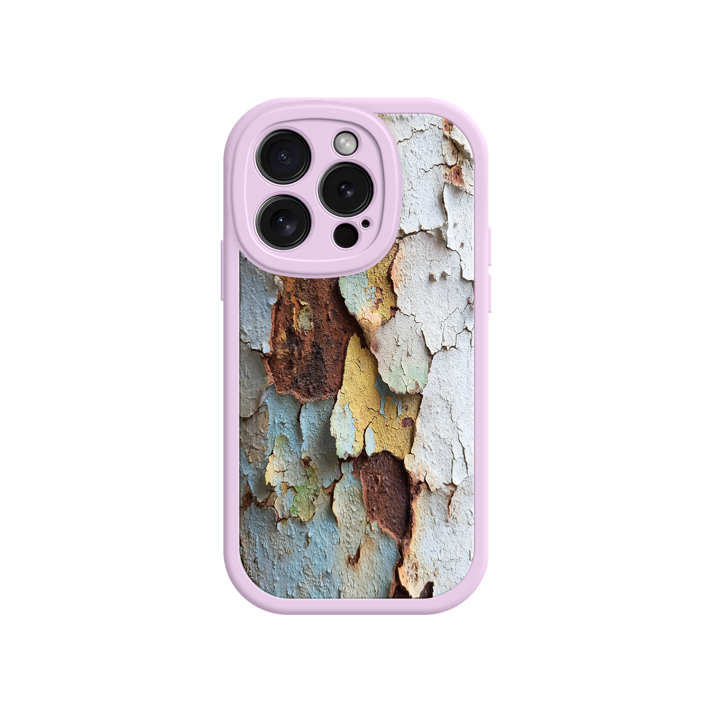 Peeling paint phone case with photogenic design