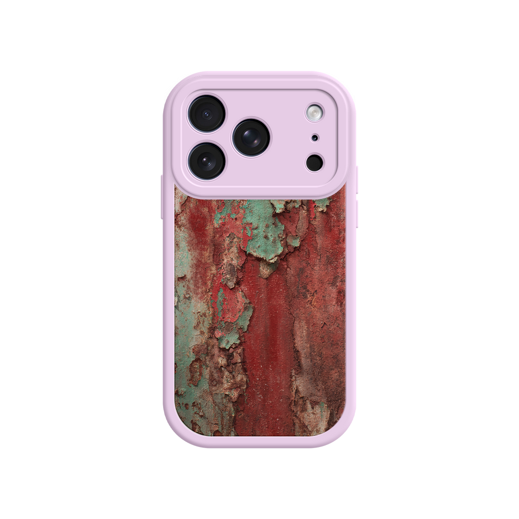 Textured phone case with antique metal and patina finish