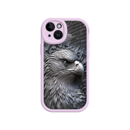 #MC0026 Factory Wholesale Embossed Eagle iPhone 17 Case – Grayscale 3D Design, Rugged Protective Cover, Symbol of Strength & Freedom