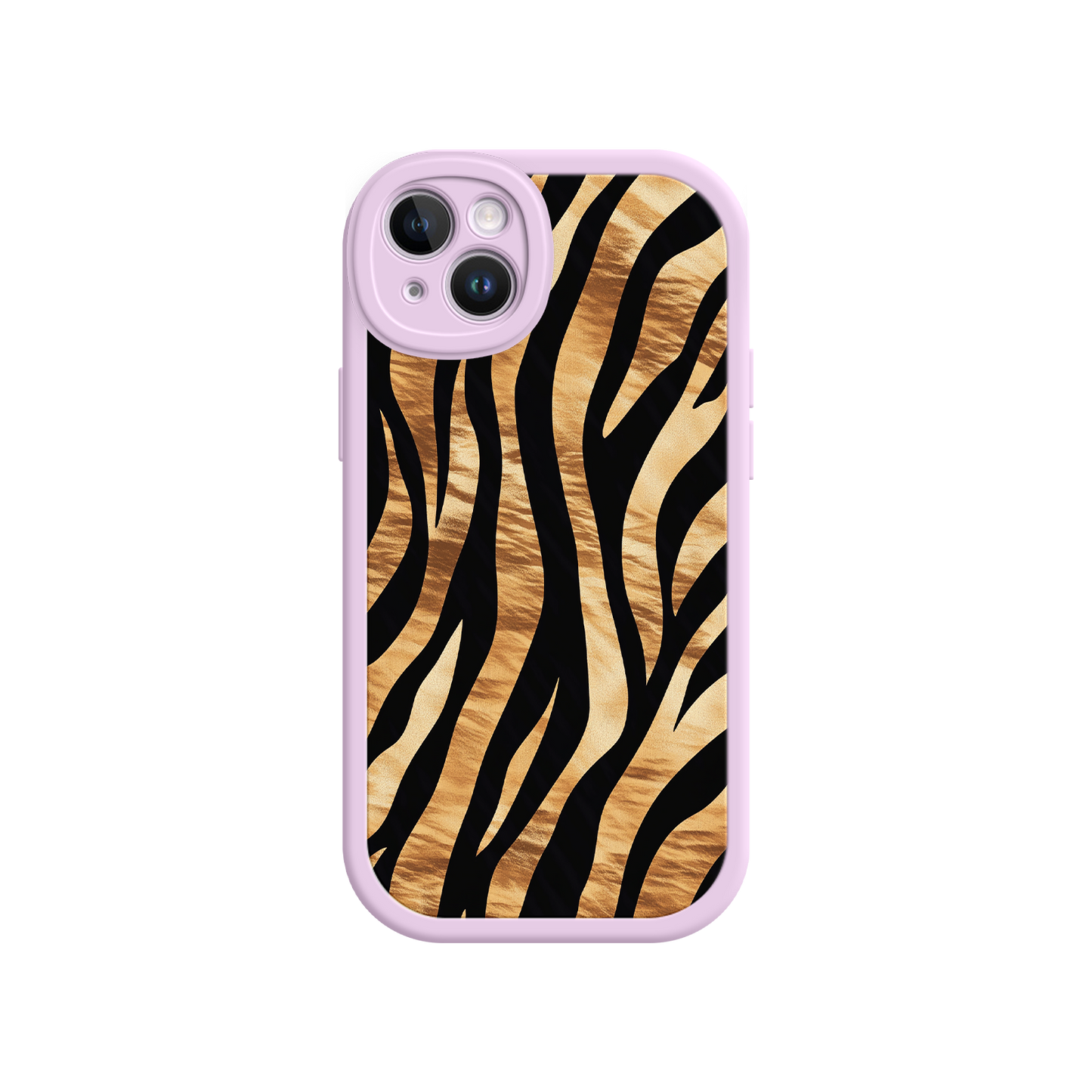 #MC0011 Factory Wholesale Tiger Stripe iPhone Case – Bold Animal Print with Olive Green Frame