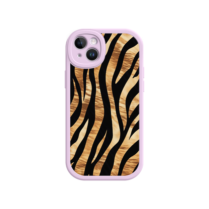 #MC0011 Factory Wholesale Tiger Stripe iPhone Case – Bold Animal Print with Olive Green Frame