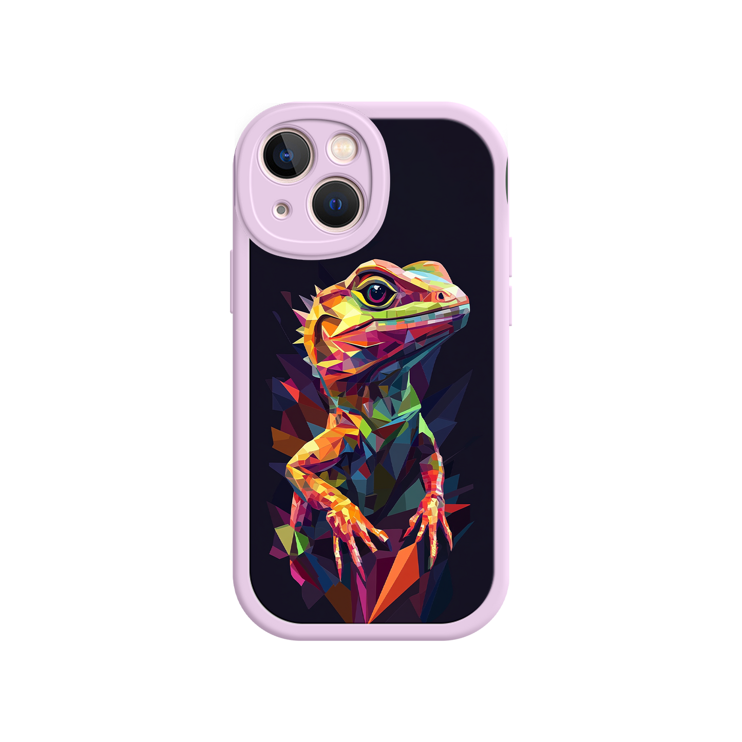 #MC0024 Factory Wholesale Geometric Lizard iPhone 17 Case – Colorful Polygon Art, Protective Animal Print Cover, Bold Reptile Design