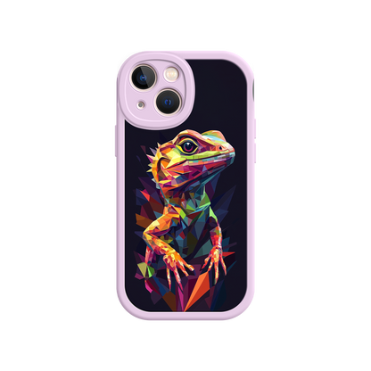 #MC0024 Factory Wholesale Geometric Lizard iPhone 17 Case – Colorful Polygon Art, Protective Animal Print Cover, Bold Reptile Design