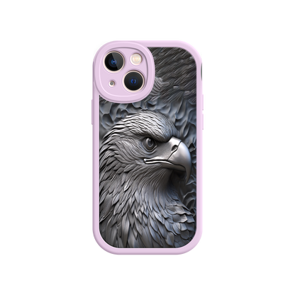 #MC0026 Factory Wholesale Embossed Eagle iPhone 17 Case – Grayscale 3D Design, Rugged Protective Cover, Symbol of Strength & Freedom