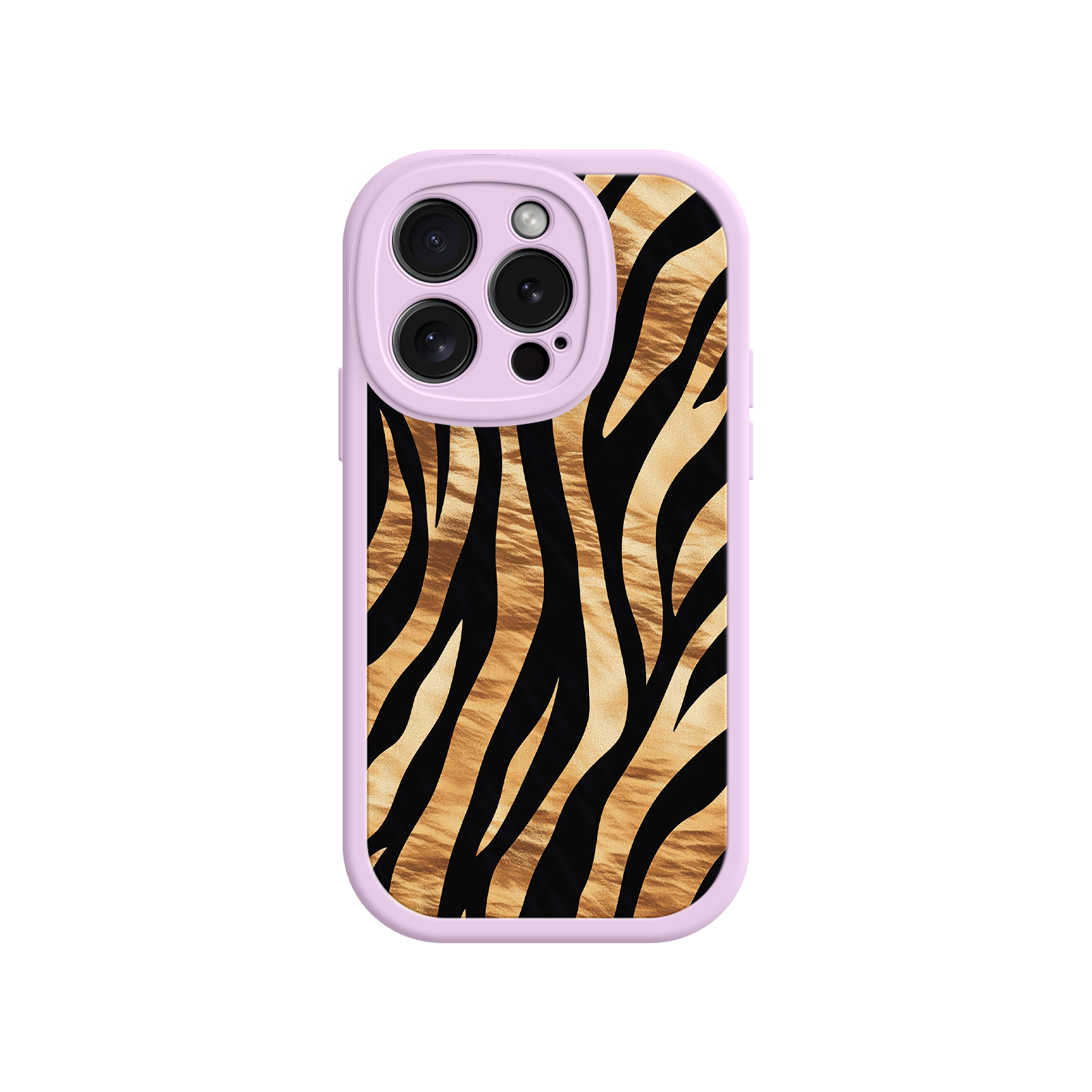 Tiger Stripe iPhone Case – Bold Animal Print with Olive Green Frame