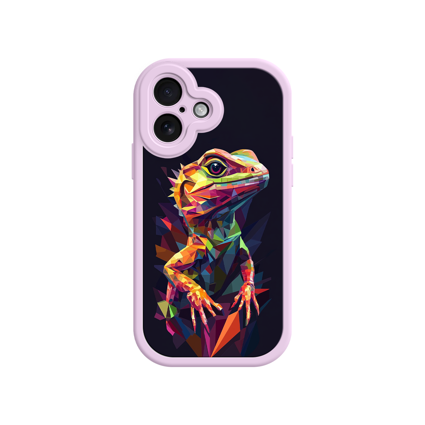 #MC0024 Factory Wholesale Geometric Lizard iPhone 17 Case – Colorful Polygon Art, Protective Animal Print Cover, Bold Reptile Design