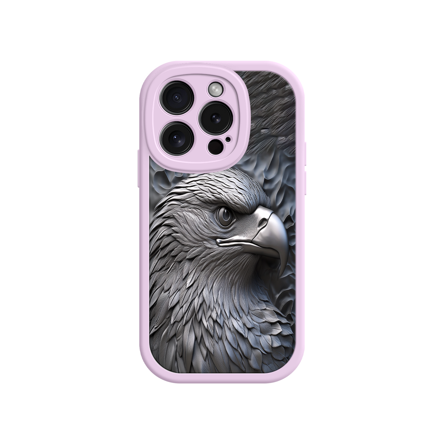 #MC0026 Factory Wholesale Embossed Eagle iPhone 17 Case – Grayscale 3D Design, Rugged Protective Cover, Symbol of Strength & Freedom