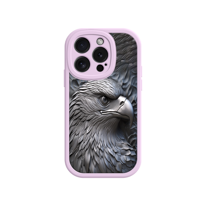 #MC0026 Factory Wholesale Embossed Eagle iPhone 17 Case – Grayscale 3D Design, Rugged Protective Cover, Symbol of Strength & Freedom