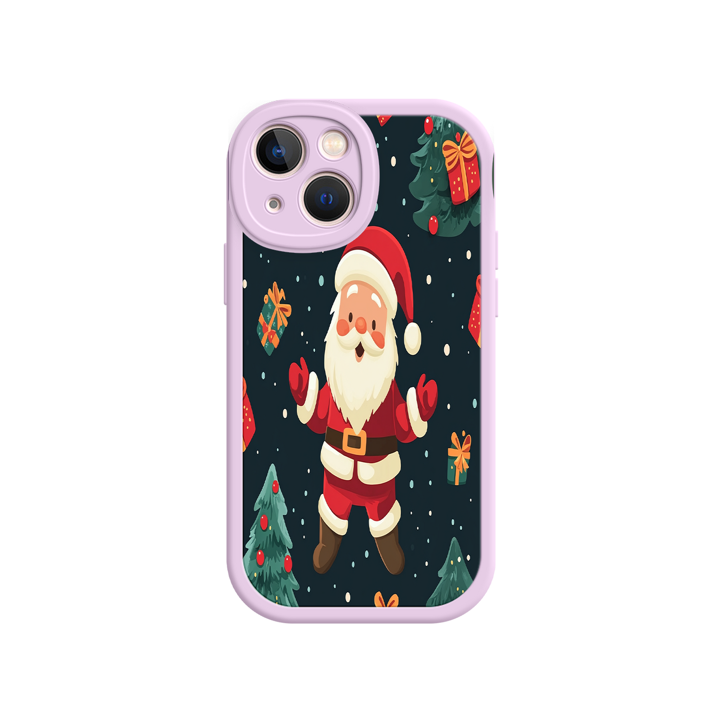 #MC0032 Factory Wholesale Festive Santa iPhone 17 Case – Christmas Holiday Design, Jolly Santa Claus, Gift Boxes & Trees