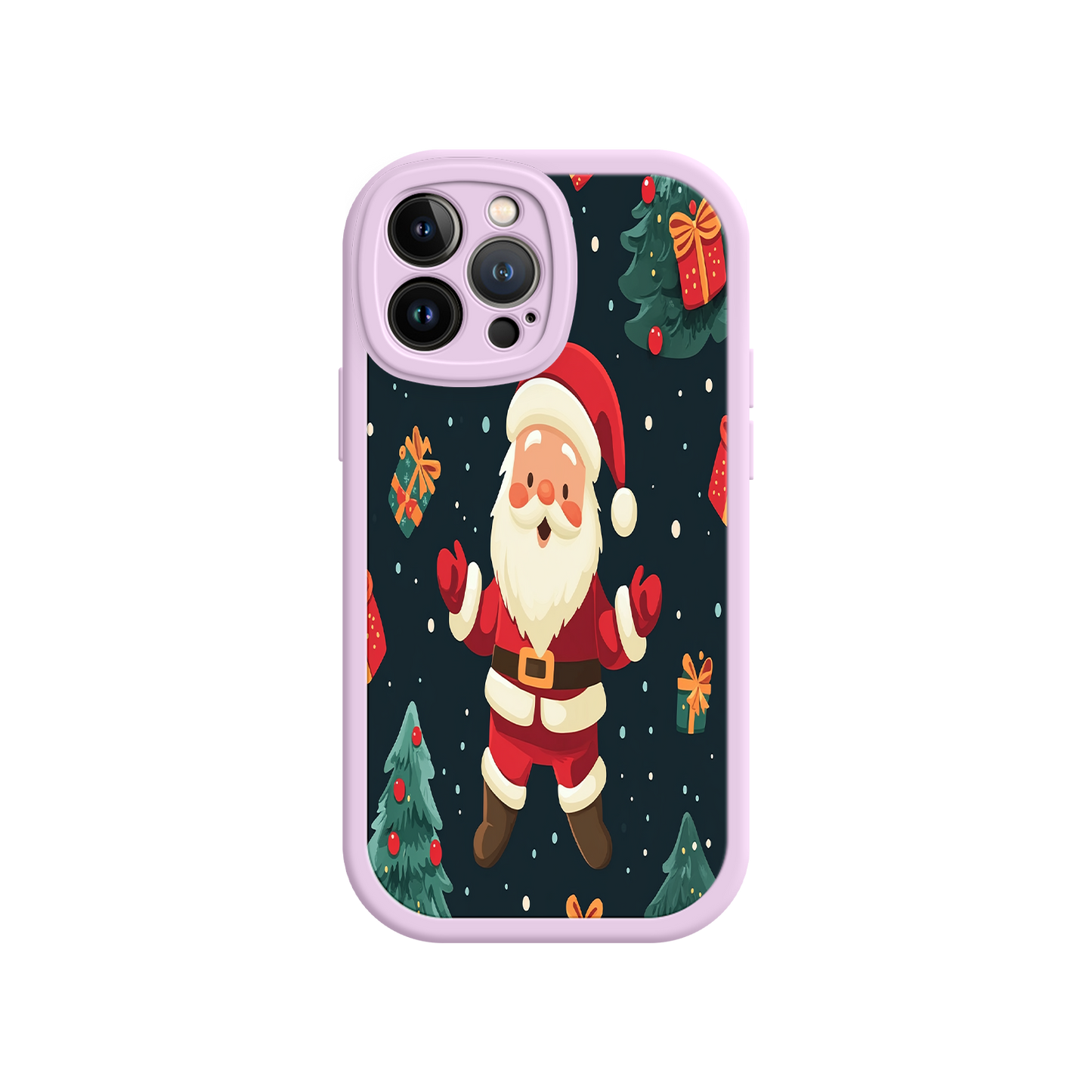 #MC0032 Factory Wholesale Festive Santa iPhone 17 Case – Christmas Holiday Design, Jolly Santa Claus, Gift Boxes & Trees