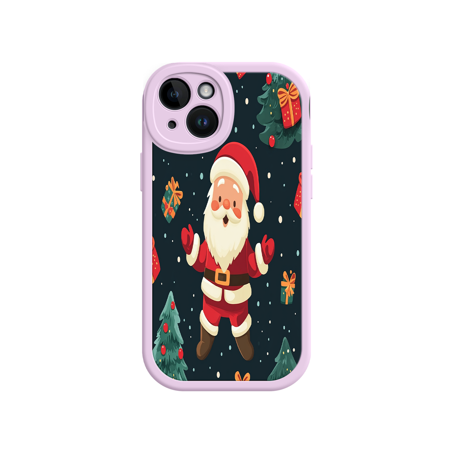 #MC0032 Factory Wholesale Festive Santa iPhone 17 Case – Christmas Holiday Design, Jolly Santa Claus, Gift Boxes & Trees