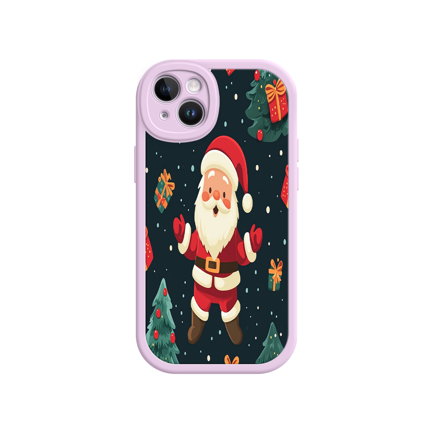 #MC0032 Factory Wholesale Festive Santa iPhone 17 Case – Christmas Holiday Design, Jolly Santa Claus, Gift Boxes & Trees