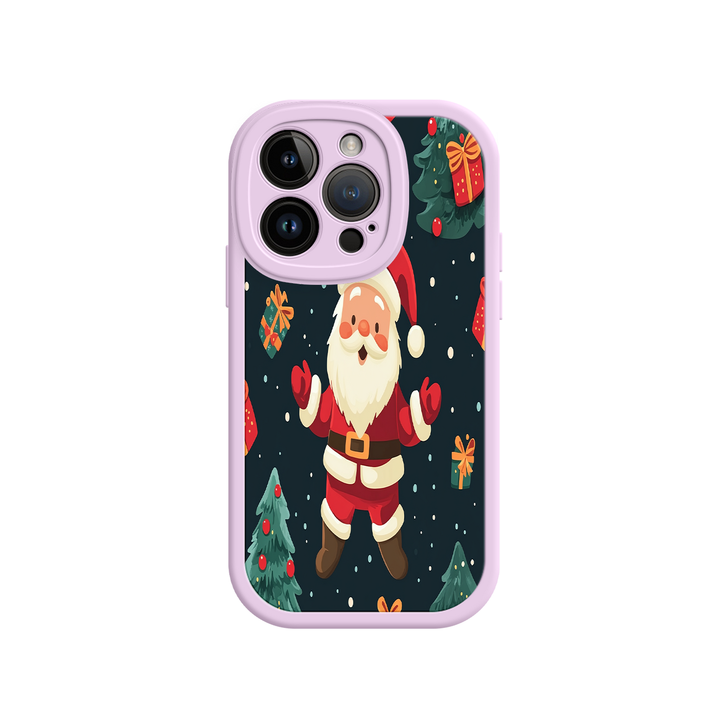 #MC0032 Factory Wholesale Festive Santa iPhone 17 Case – Christmas Holiday Design, Jolly Santa Claus, Gift Boxes & Trees