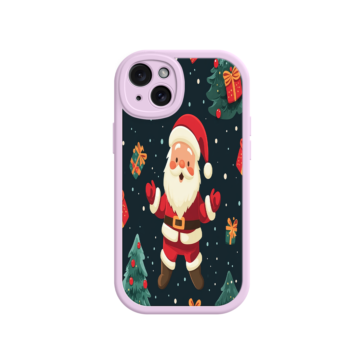 #MC0032 Factory Wholesale Festive Santa iPhone 17 Case – Christmas Holiday Design, Jolly Santa Claus, Gift Boxes & Trees