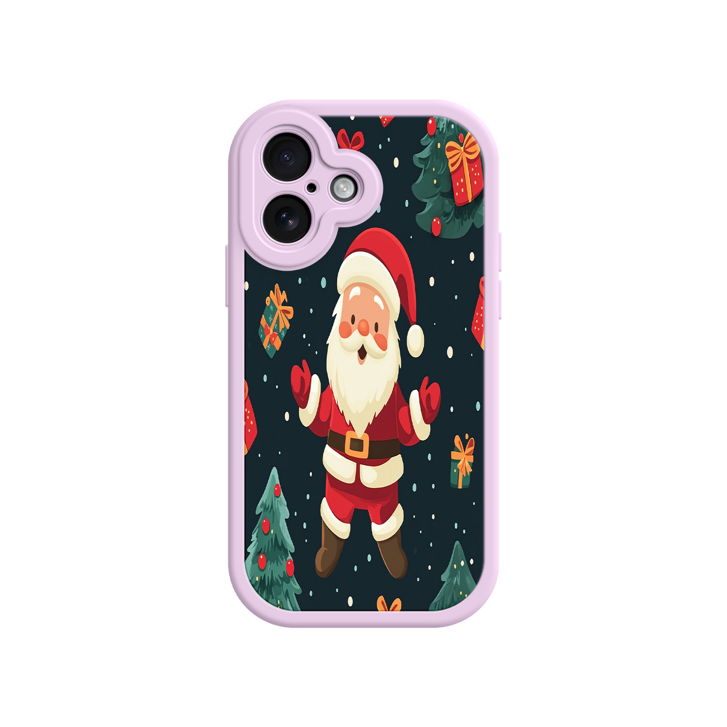 #MC0032 Factory Wholesale Festive Santa iPhone 17 Case – Christmas Holiday Design, Jolly Santa Claus, Gift Boxes & Trees
