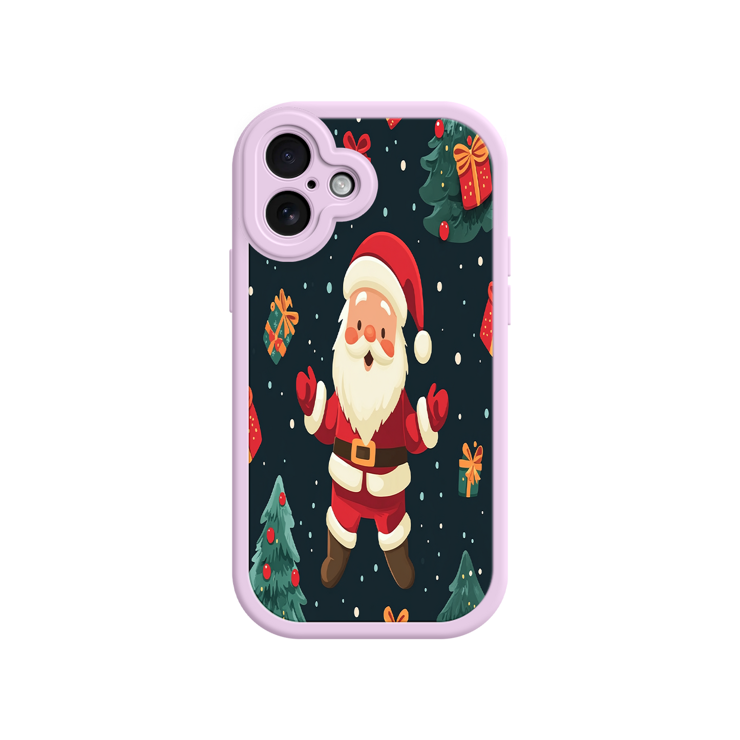 #MC0032 Factory Wholesale Festive Santa iPhone 17 Case – Christmas Holiday Design, Jolly Santa Claus, Gift Boxes & Trees