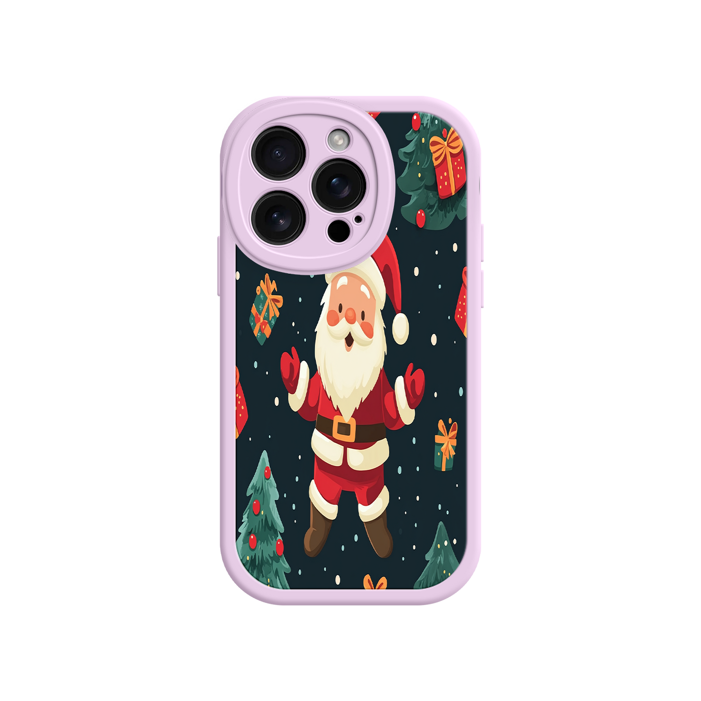 #MC0032 Factory Wholesale Festive Santa iPhone 17 Case – Christmas Holiday Design, Jolly Santa Claus, Gift Boxes & Trees
