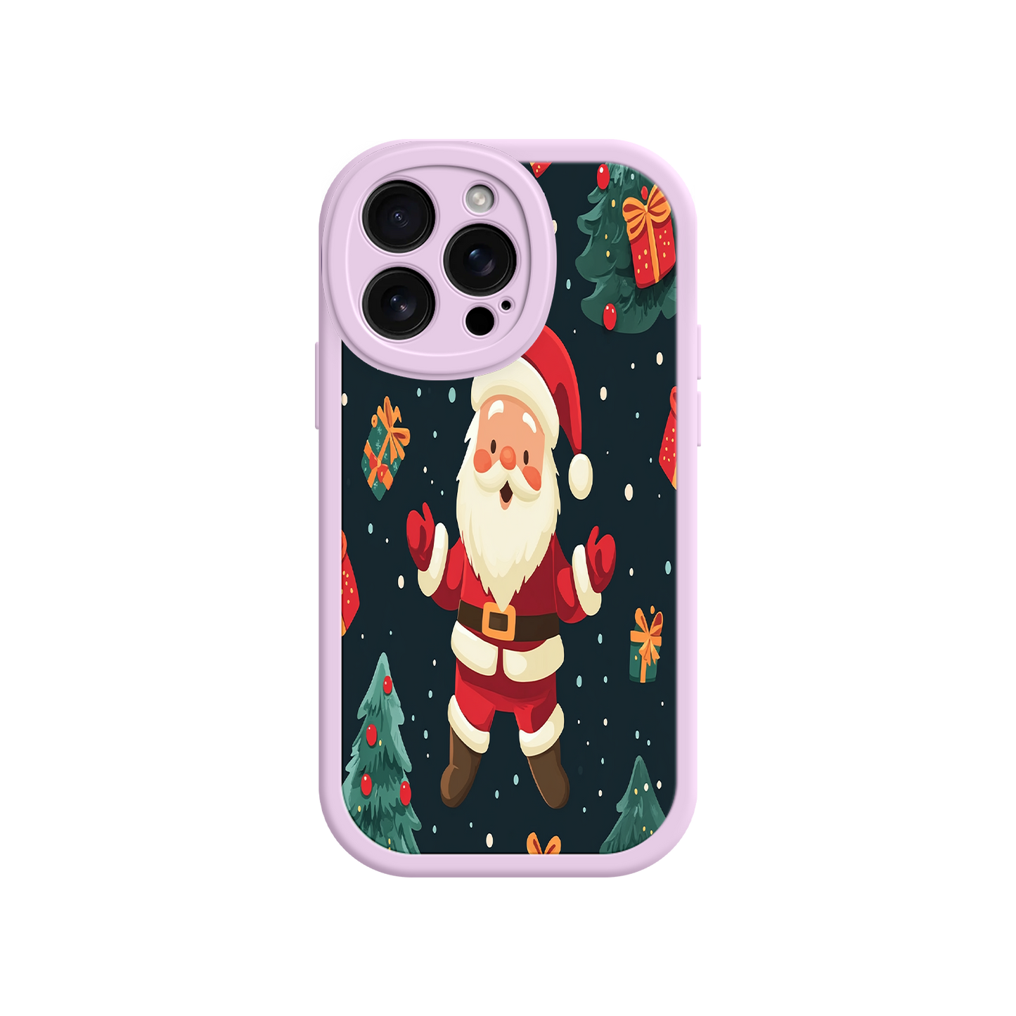 #MC0032 Factory Wholesale Festive Santa iPhone 17 Case – Christmas Holiday Design, Jolly Santa Claus, Gift Boxes & Trees