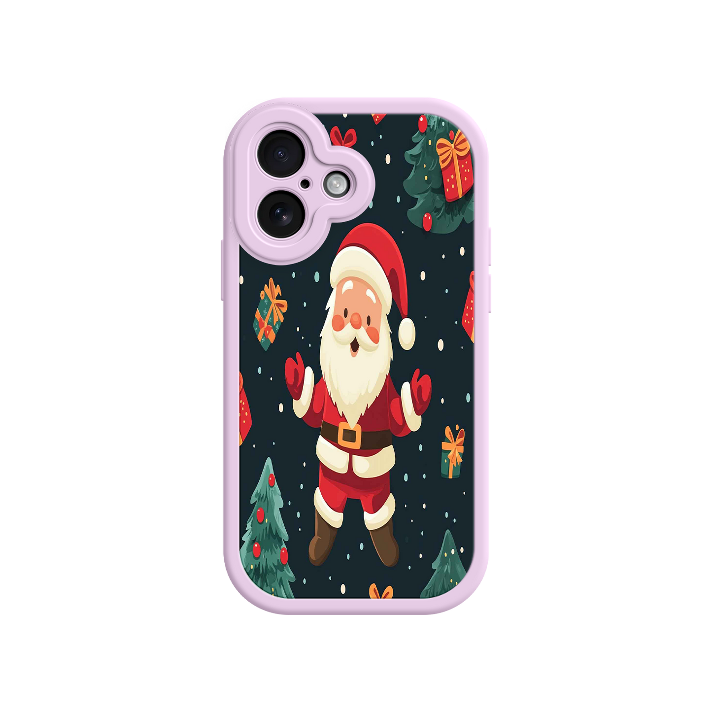 #MC0032 Factory Wholesale Festive Santa iPhone 17 Case – Christmas Holiday Design, Jolly Santa Claus, Gift Boxes & Trees
