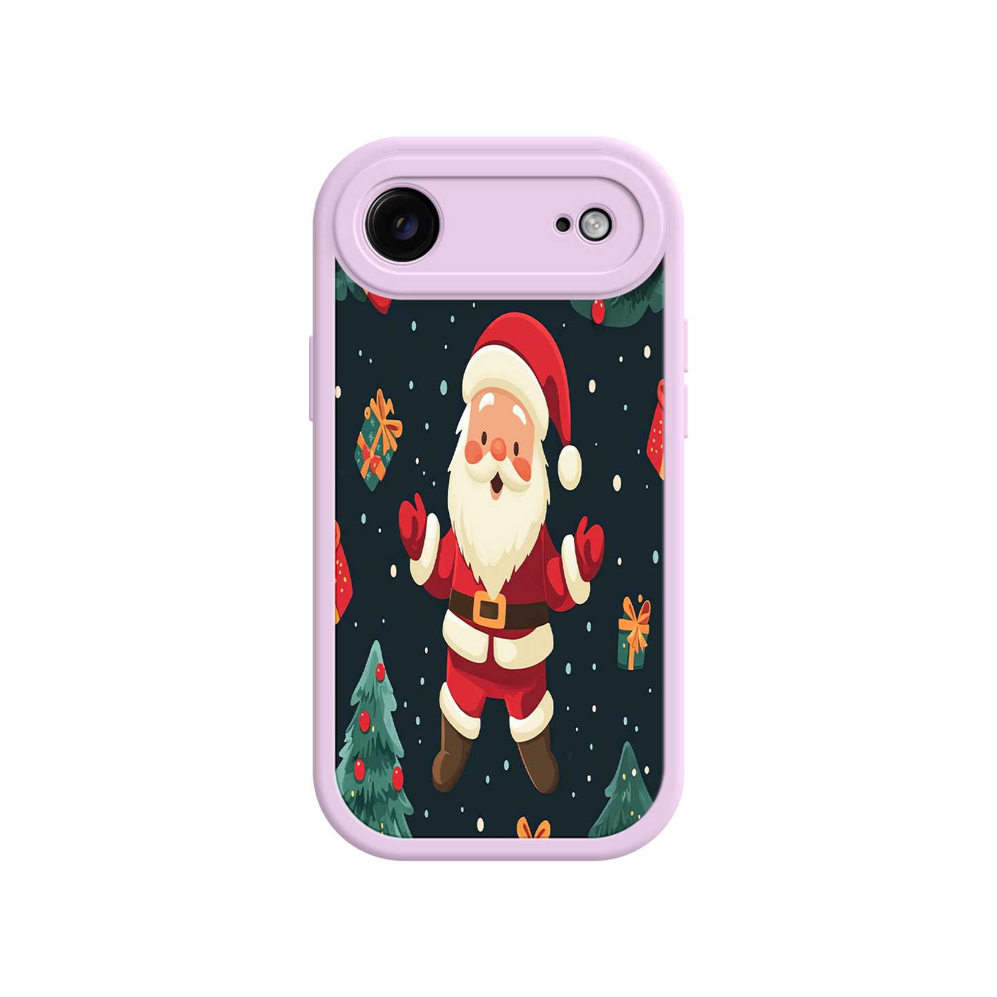 #MC0032 Factory Wholesale Festive Santa iPhone 17 Case – Christmas Holiday Design, Jolly Santa Claus, Gift Boxes & Trees