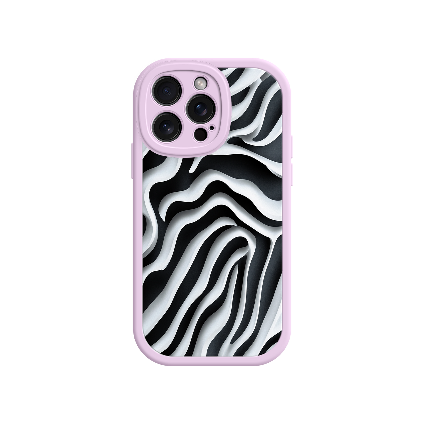 #MC0040 Factory Wholesale Zebra Pattern iPhone 17 Case – Black & White Protective Cover for iPhone 16 Pro / Max