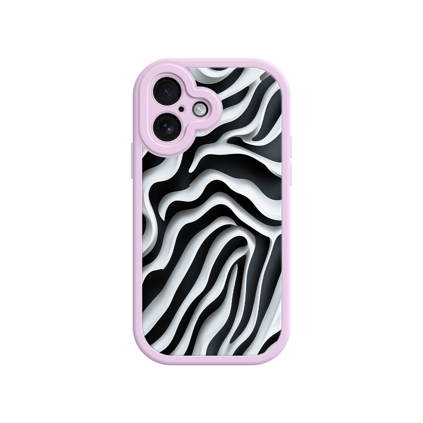 #MC0040 Factory Wholesale Zebra Pattern iPhone 17 Case – Black & White Protective Cover for iPhone 16 Pro / Max