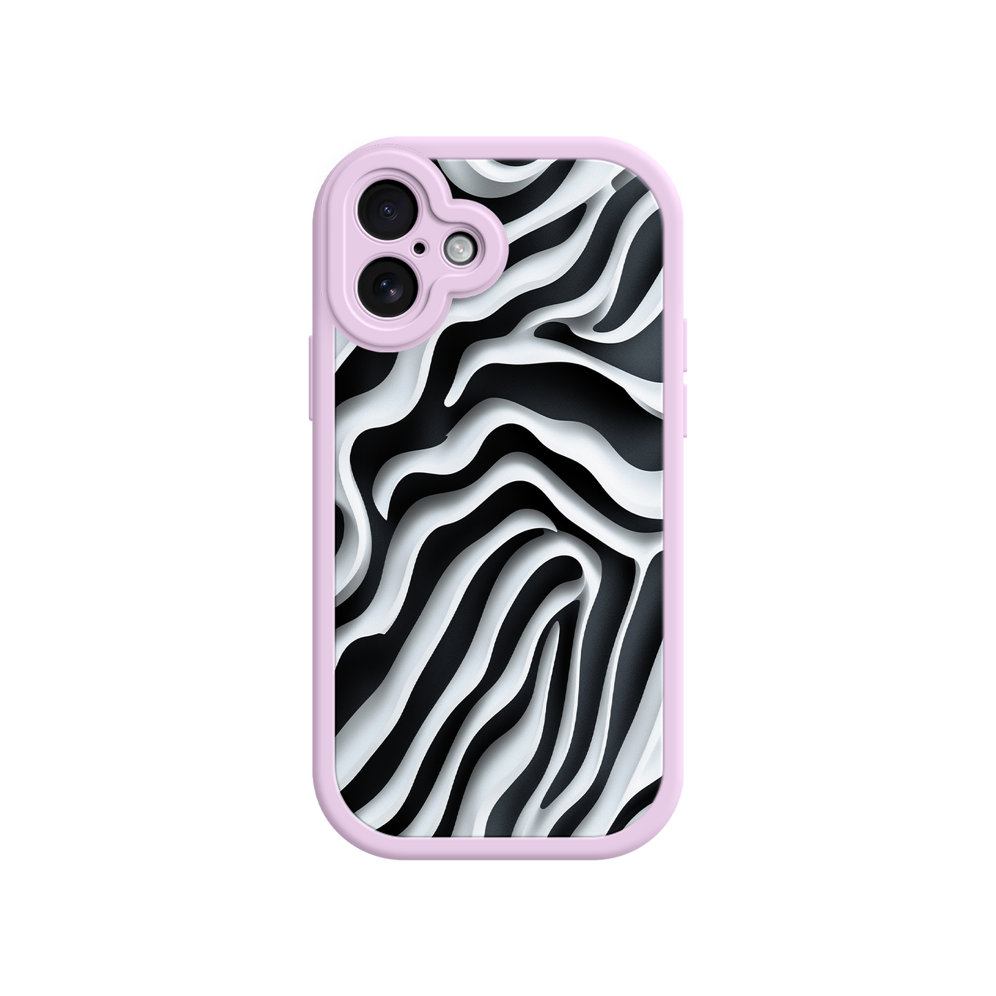 #MC0040 Factory Wholesale Zebra Pattern iPhone 17 Case – Black & White Protective Cover for iPhone 16 Pro / Max