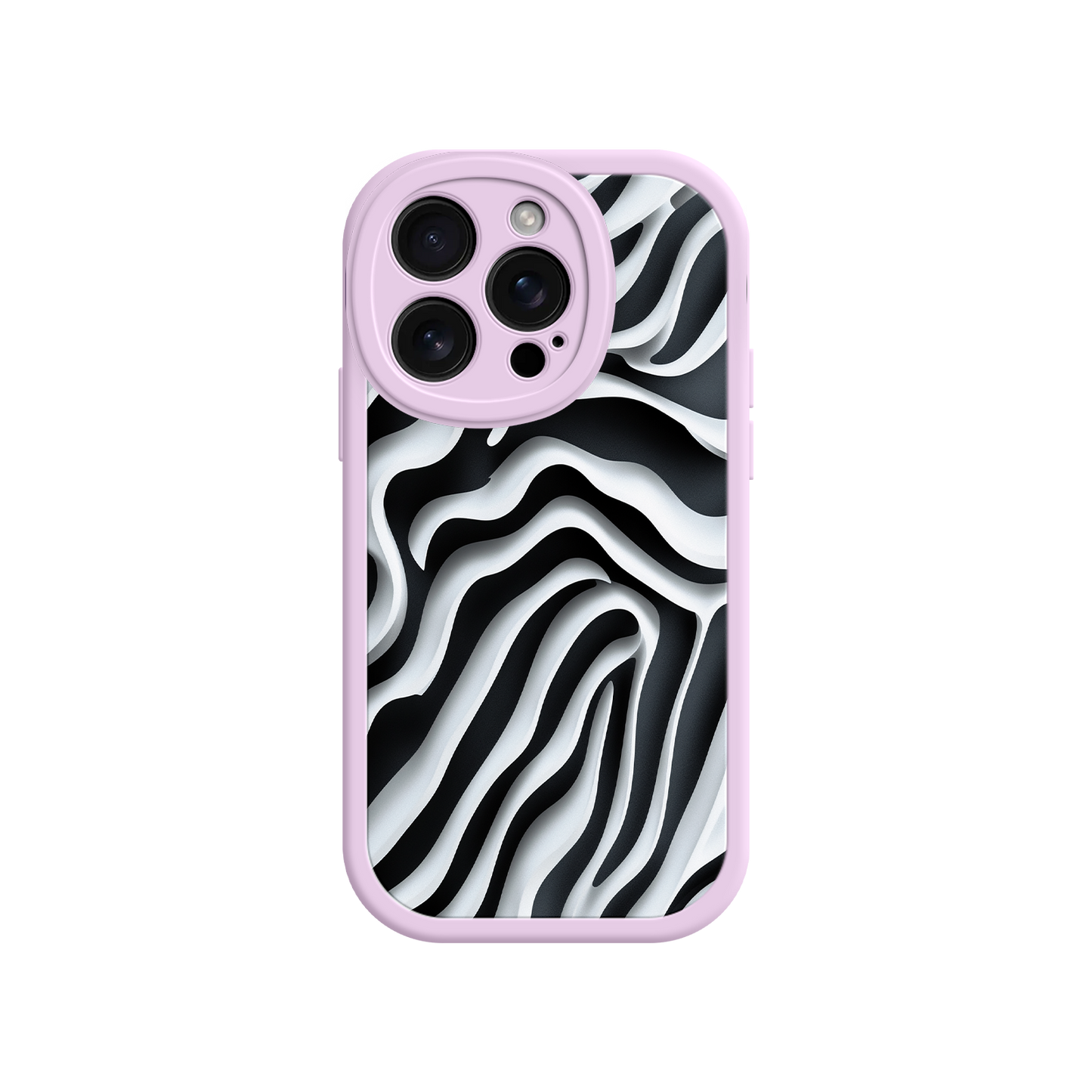 #MC0040 Factory Wholesale Zebra Pattern iPhone 17 Case – Black & White Protective Cover for iPhone 16 Pro / Max