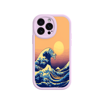 #MC0012 Factory Wholesale Great Wave Sunset iPhone Case – Japanese Art with Ocean & Mountain Design