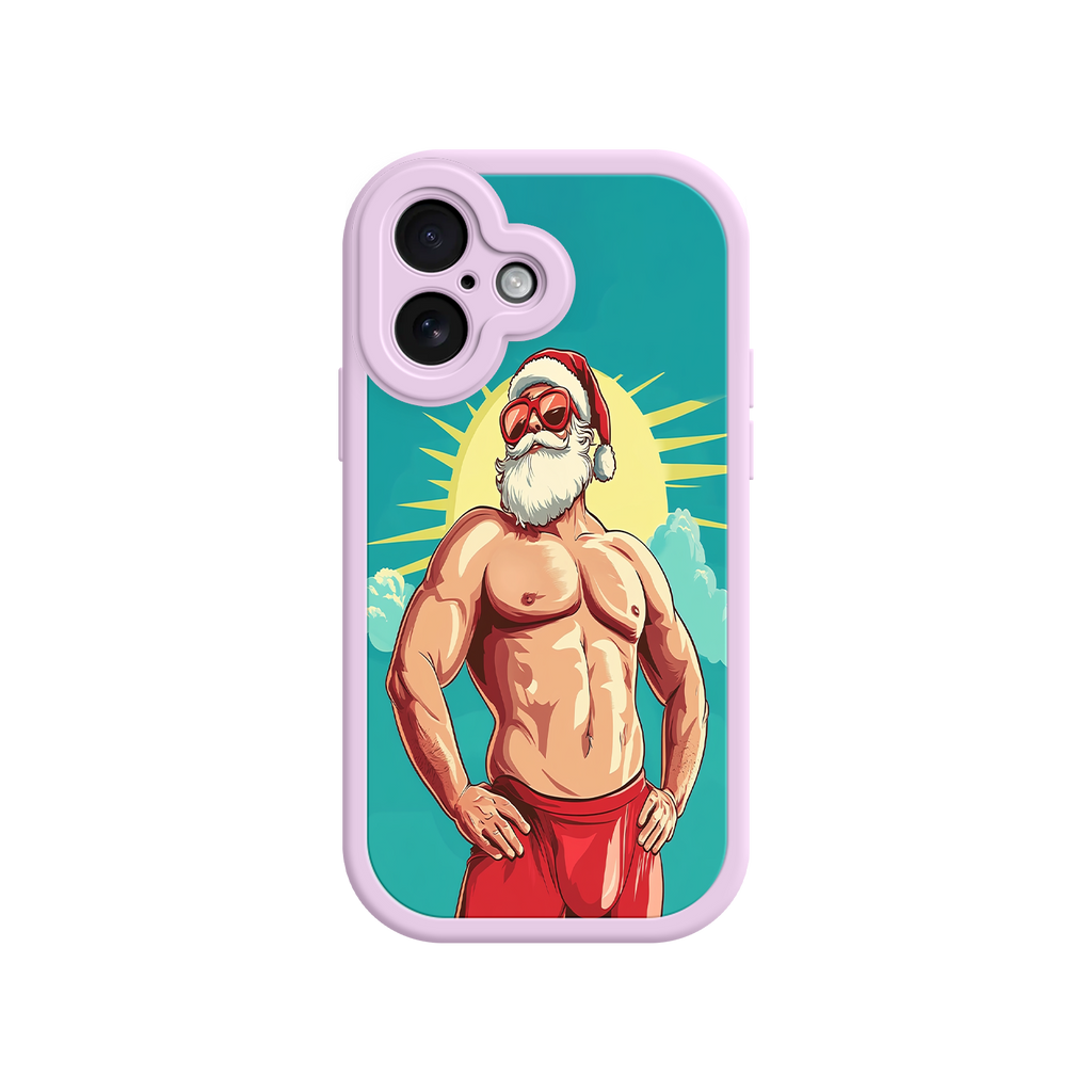 Unique festive phone case with cartoon Santa